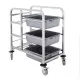 Vogue St/st Bussing Trolley - 900(h)x820(w)x440(d)mm
