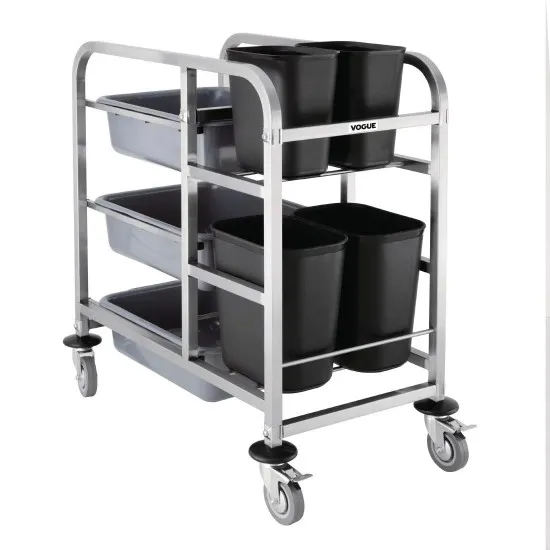 Vogue St/st Bussing Trolley - 900(h)x820(w)x440(d)mm