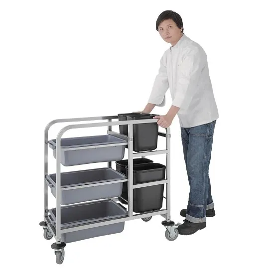 Vogue St/st Bussing Trolley - 900(h)x820(w)x440(d)mm