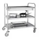 Vogue Deep Tray Clearing Trolley 3 Tier St/st - 940x855x535mm
