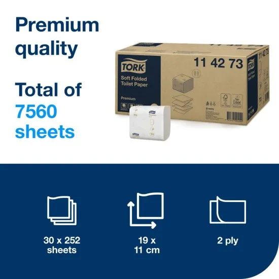 Tork White Bulk Pack Toilet Tissue 250 Sheets (box 30)