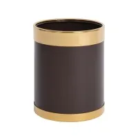 Bolero Brown Waste Paper Bin With Gold Rim - 10.2ltr
