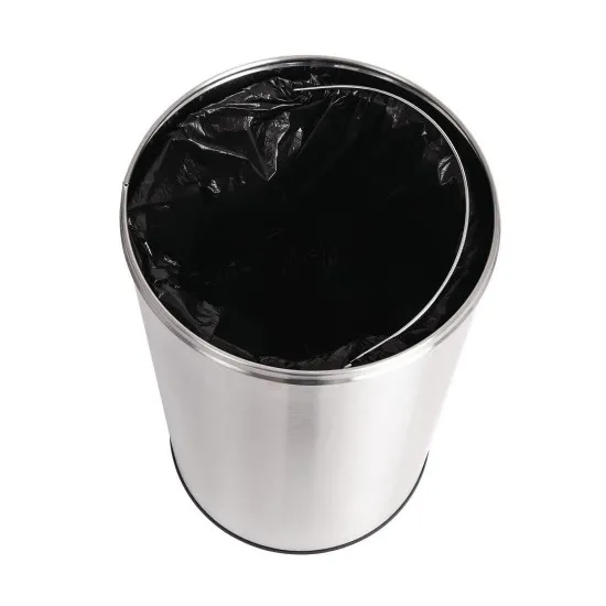 Bolero Bullet Bin With Open Lid St/st - 40ltr