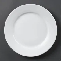 Olympia Whiteware Wide Rimmed Plate - 250m 10 (box 12)