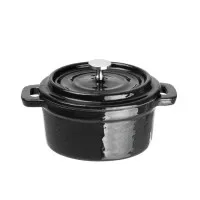 Vogue Cast Iron Mini Round Pot Blk - 240ml