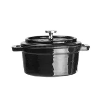Vogue Cast Iron Mini Round Pot Blk - 240ml