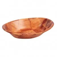 Olympia Oval Woven Wooden Bowl - 9x7''