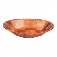 Olympia Oval Woven Wooden Bowl - 9x7''