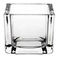 Olympia Glass Tealight Holder Square Clear (box 6)