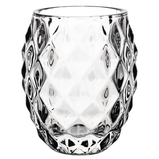 Olympia Glass Diamond Tealight Holder Clear (box 6)
