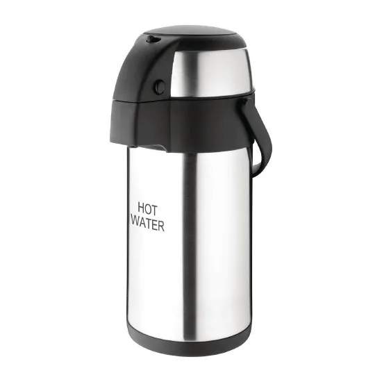 Stainless Steel Olympia Pump Action Airpot Double Wall - 3ltr 'Hot Water'
