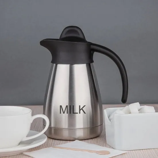 Stainless Steel Olympia Vacuum Jug Etched Milk''
