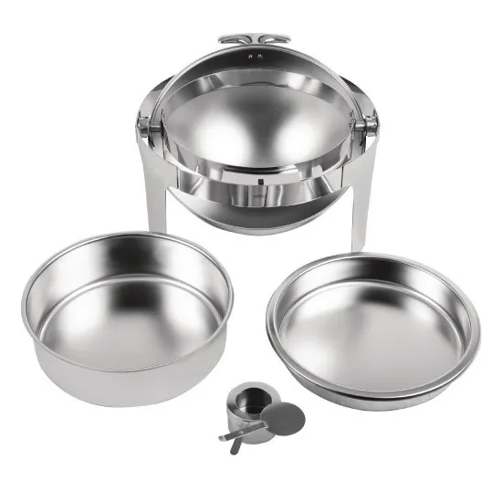 Paris Deluxe Round Roll Top Chafer Set - 6ltr