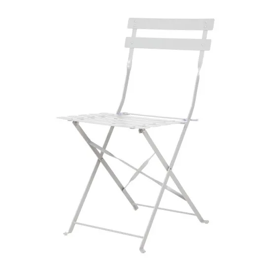 Bolero Grey Pavement Style Steel Chairs (pack 2)