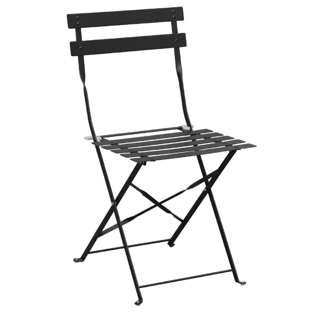Bolero Blk Pavement Style Steel Chairs (pack 2)