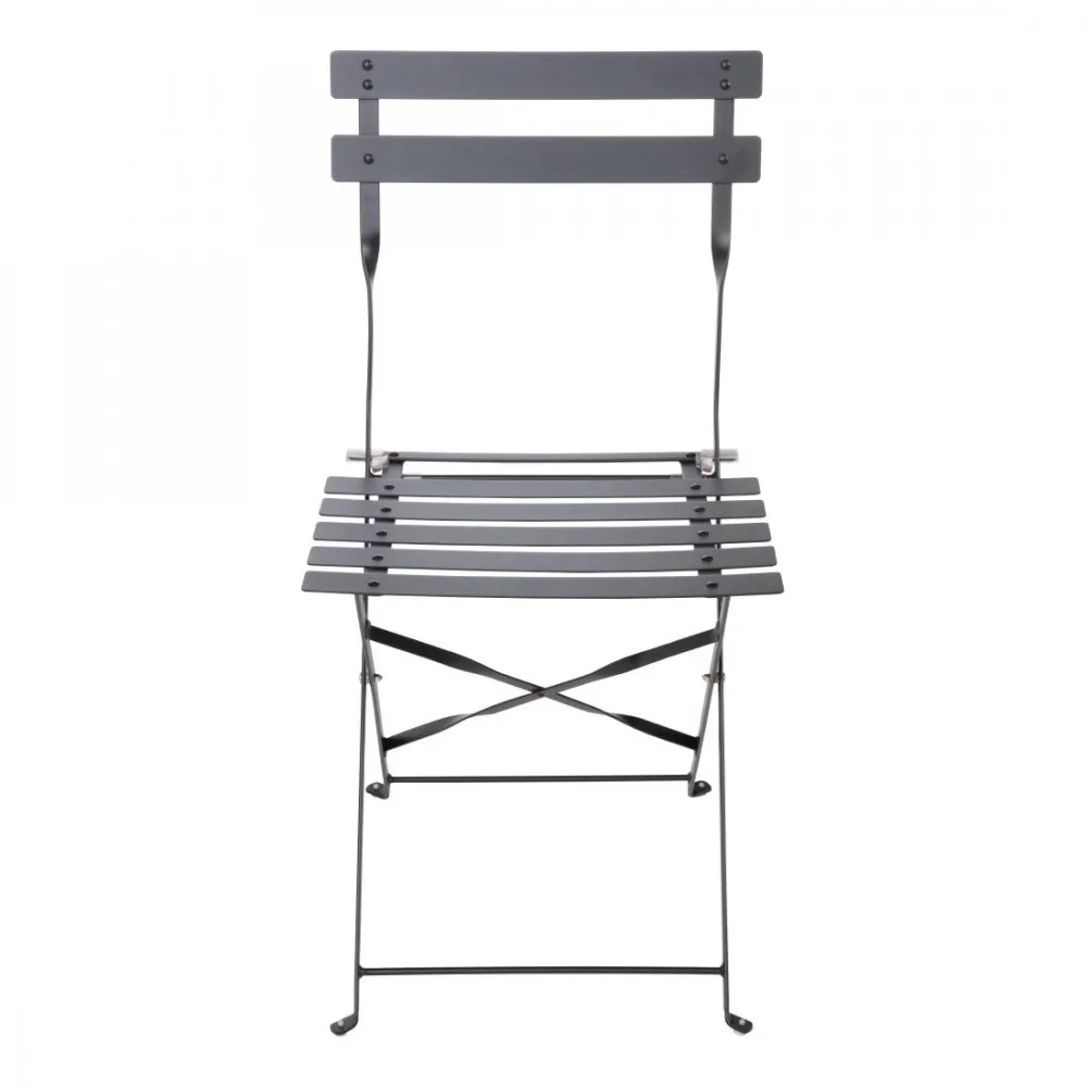 Bolero Blk Pavement Style Steel Chairs (pack 2)