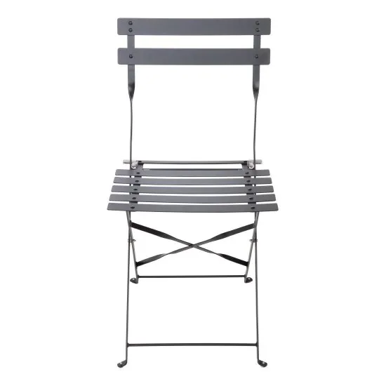 Bolero Blk Pavement Style Steel Chairs (pack 2)