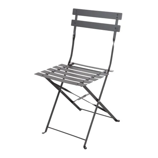 Bolero Blk Pavement Style Steel Chairs (pack 2)