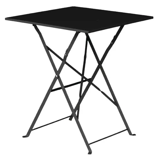 Bolero Black Pavement Style Steel Table (600mm Square)