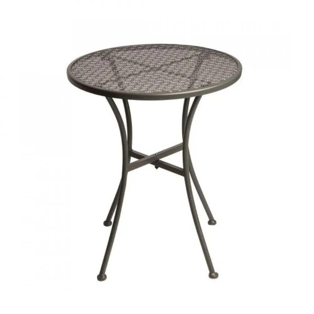 Bolero Grey Steel Patterned Bistro Table 600mm Round