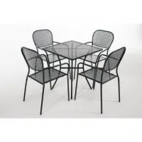 Bolero Blk Steel Patterned Bistro Table 700mm Square