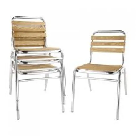 Bolero Aluminium & Ash Bistro Sidechair (pack 4)