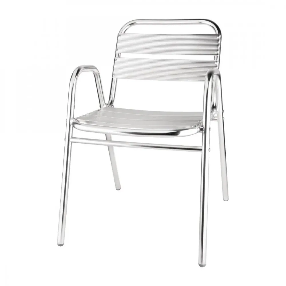 Bolero Stacking Aluminium Chair With Arched Arms (pack 4)