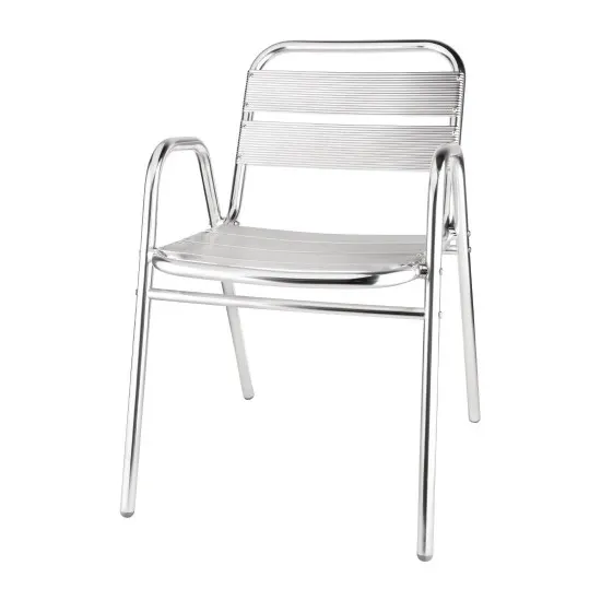 Bolero Stacking Aluminium Chair With Arched Arms (pack 4)