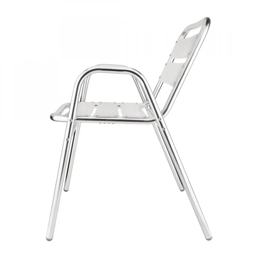 Bolero Stacking Aluminium Chair With Arched Arms (pack 4)