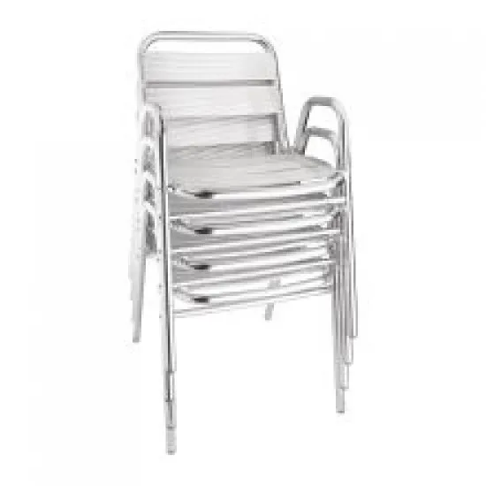 Bolero Stacking Aluminium Chair With Arched Arms (pack 4)