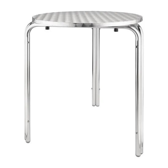 Bolero Round Stacking Bistro Table St/st Top - 600mm
