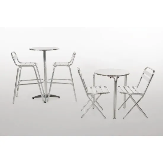 Bolero Round Stacking Bistro Table St/st Top - 600mm