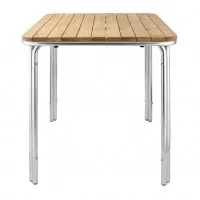 Bolero Square Ash Top & Alum Base Table 700mm