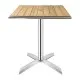 Bolero Square Pedestal Bistro Table Ash & Alu Top - 700mm