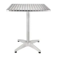 Bolero Square Pedestal Bistro Table St/st Top - 600mm