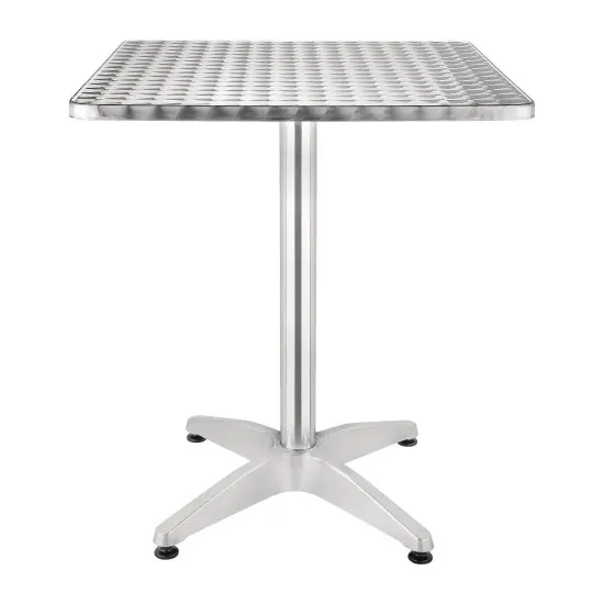 Bolero Square Pedestal Bistro Table St/st Top - 600mm