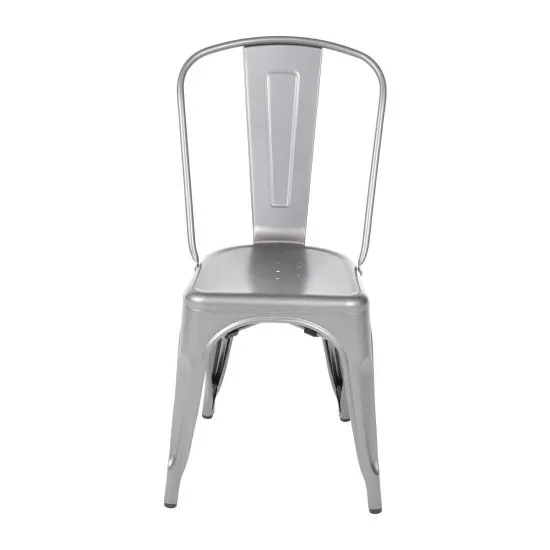 Bolero Gun Metal Grey Steel Bistro Side Chair (pack 4)