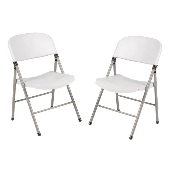 Bolero Foldaway Utility Chair - Off White (pack 2)