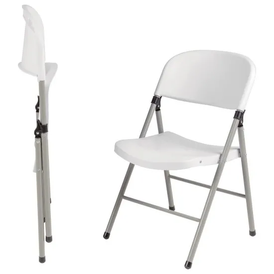 Bolero Foldaway Utility Chair - Off White (pack 2)