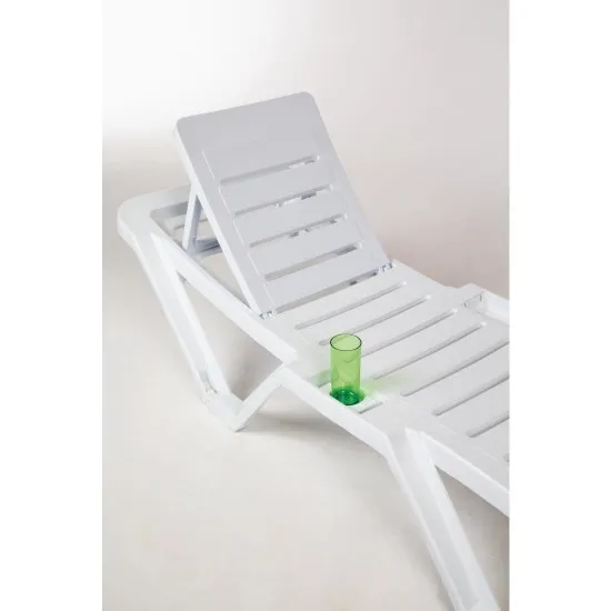 Resol Polypropylene White Sun Lounger (pack 2)