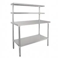 Vogue Table With Gantry Shelf St/st - 1500(h) X 1800(w) X 60