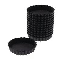Matfer Exoglass Round Fluted Tartlet Mould - 90mm 3 1/2 (pack 12)''