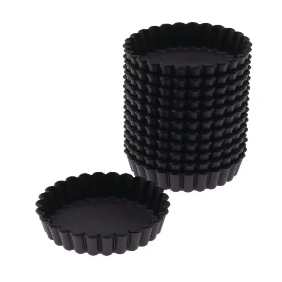 Matfer Exoglass Round Fluted Tartlet Mould - 90mm 3 1/2 (pack 12)''