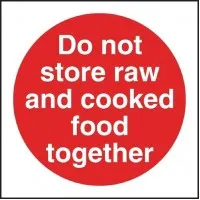 Do Not Store Raw/cooked Sign (self-adhesive)