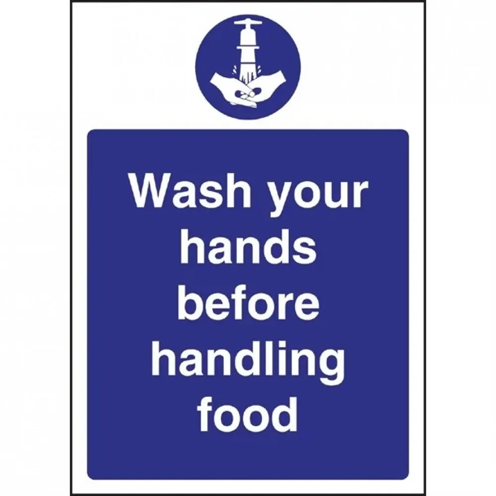Wash Hands Before Handling Food Sign (self-adhesive)