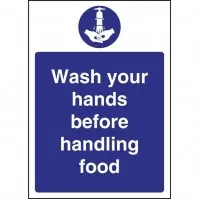 Wash Hands Before Handling Food Sign (self-adhesive)
