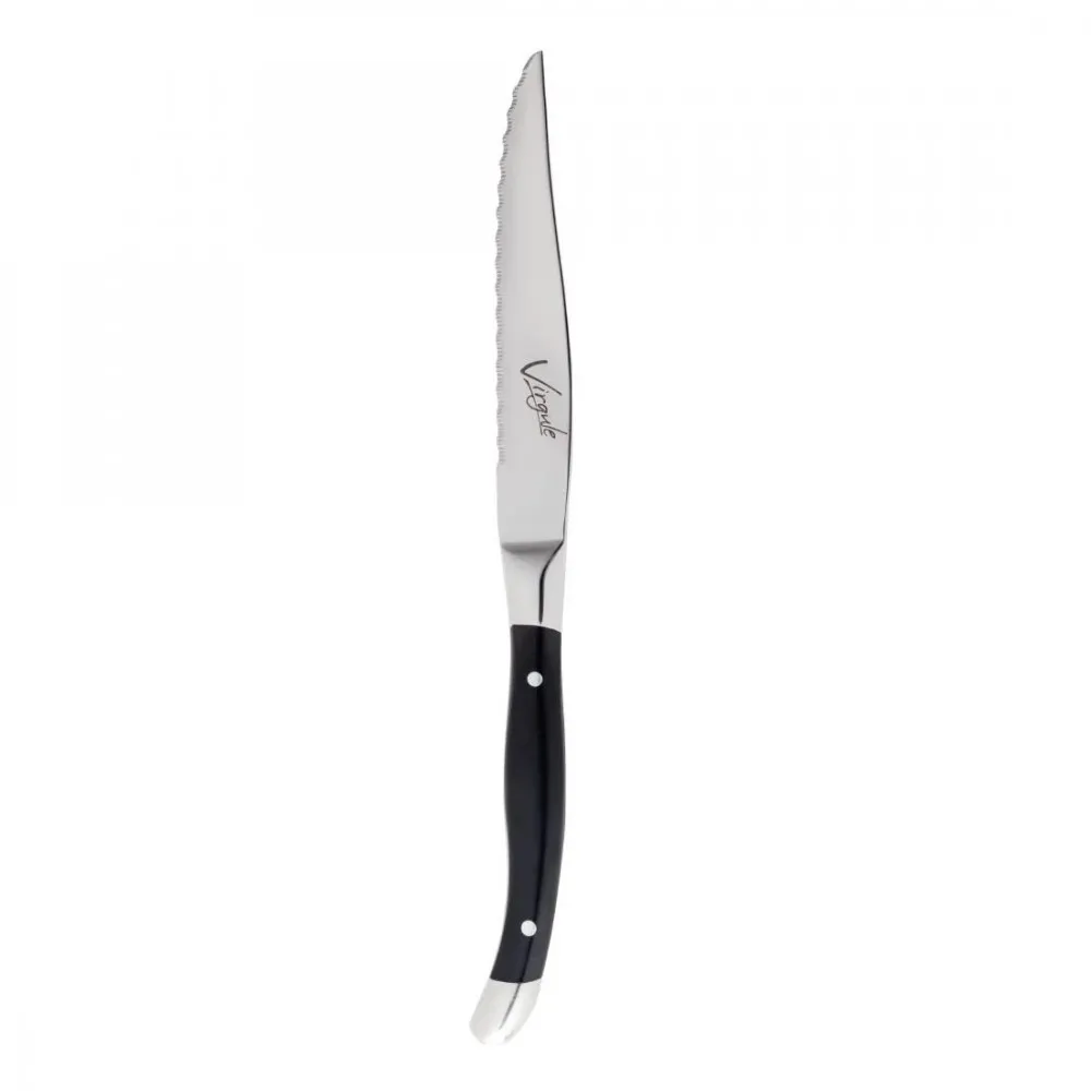Virgule Steak Knife Black Handle  X 12