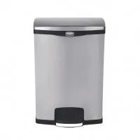 Rubbermaid Slim Jim Step On Front Step Stainless Steel - 90ltr