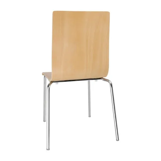 Bolero Square Back Side Chair Natural Finish (pack 4)