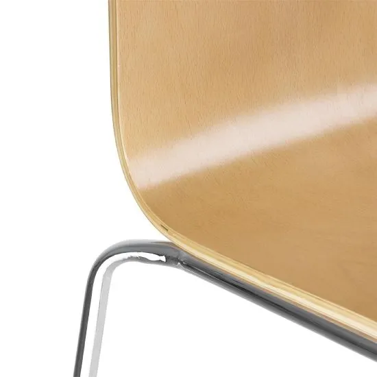 Bolero Square Back Side Chair Natural Finish (pack 4)